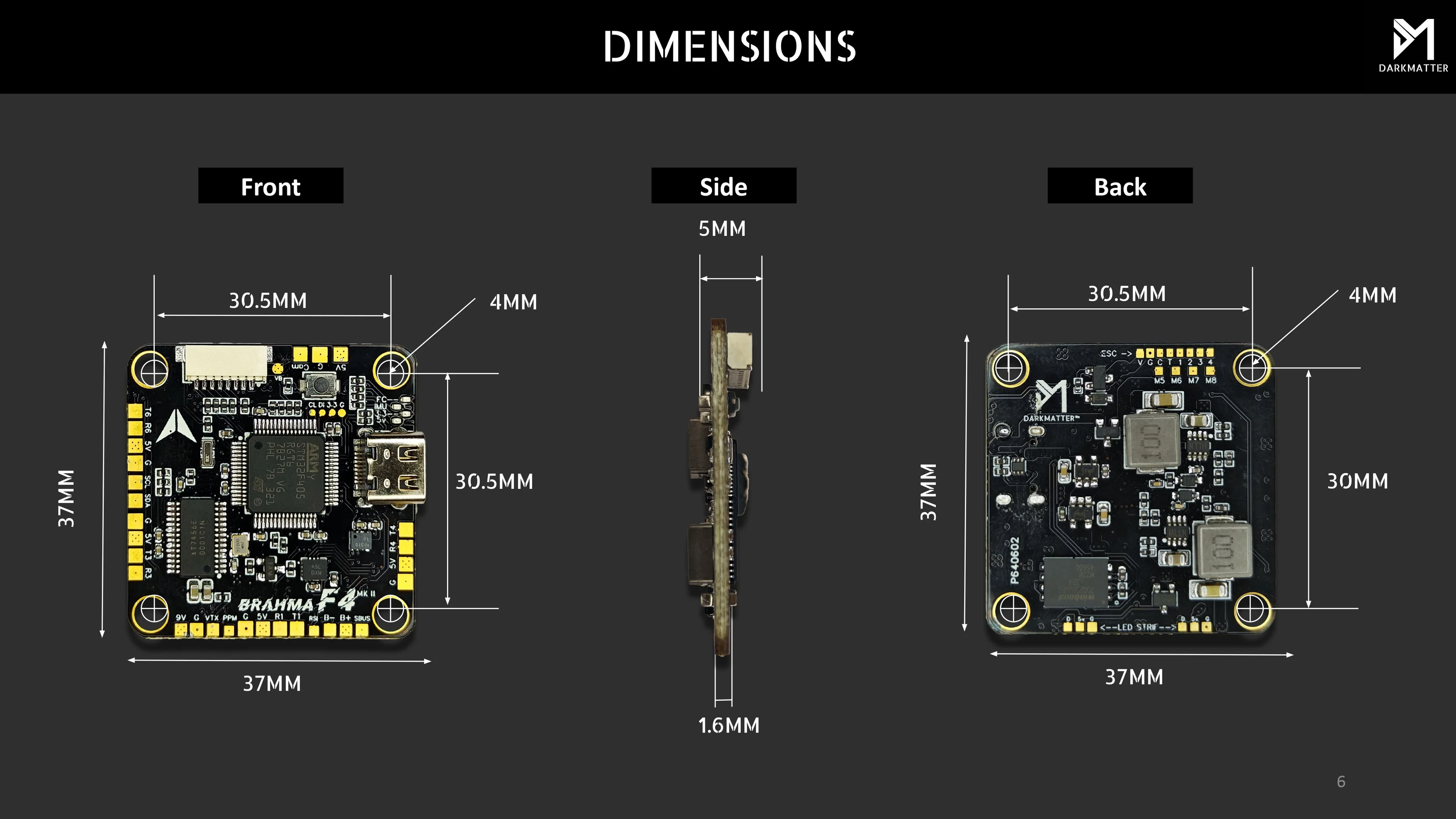 Darkmatter BRAHMA F4 MK-III STM32F405 Flight Controller