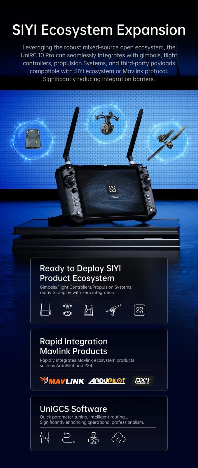 SIYI UniRC 10 Pro Triple-Frequency Smart Controller