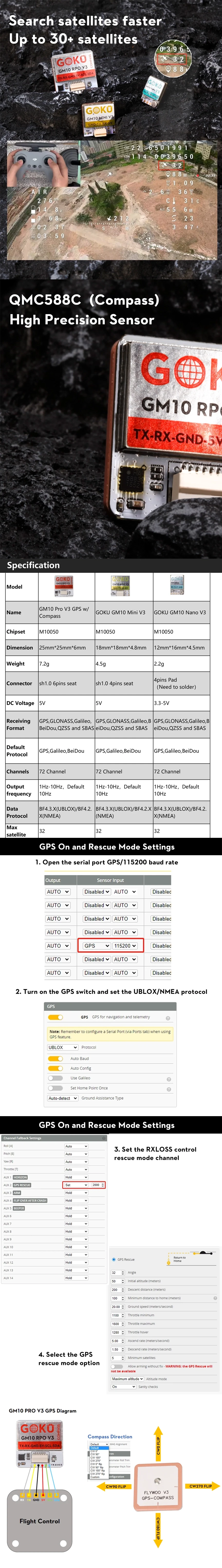 GOKU GM10 Pro V3 GPS w/ Compass