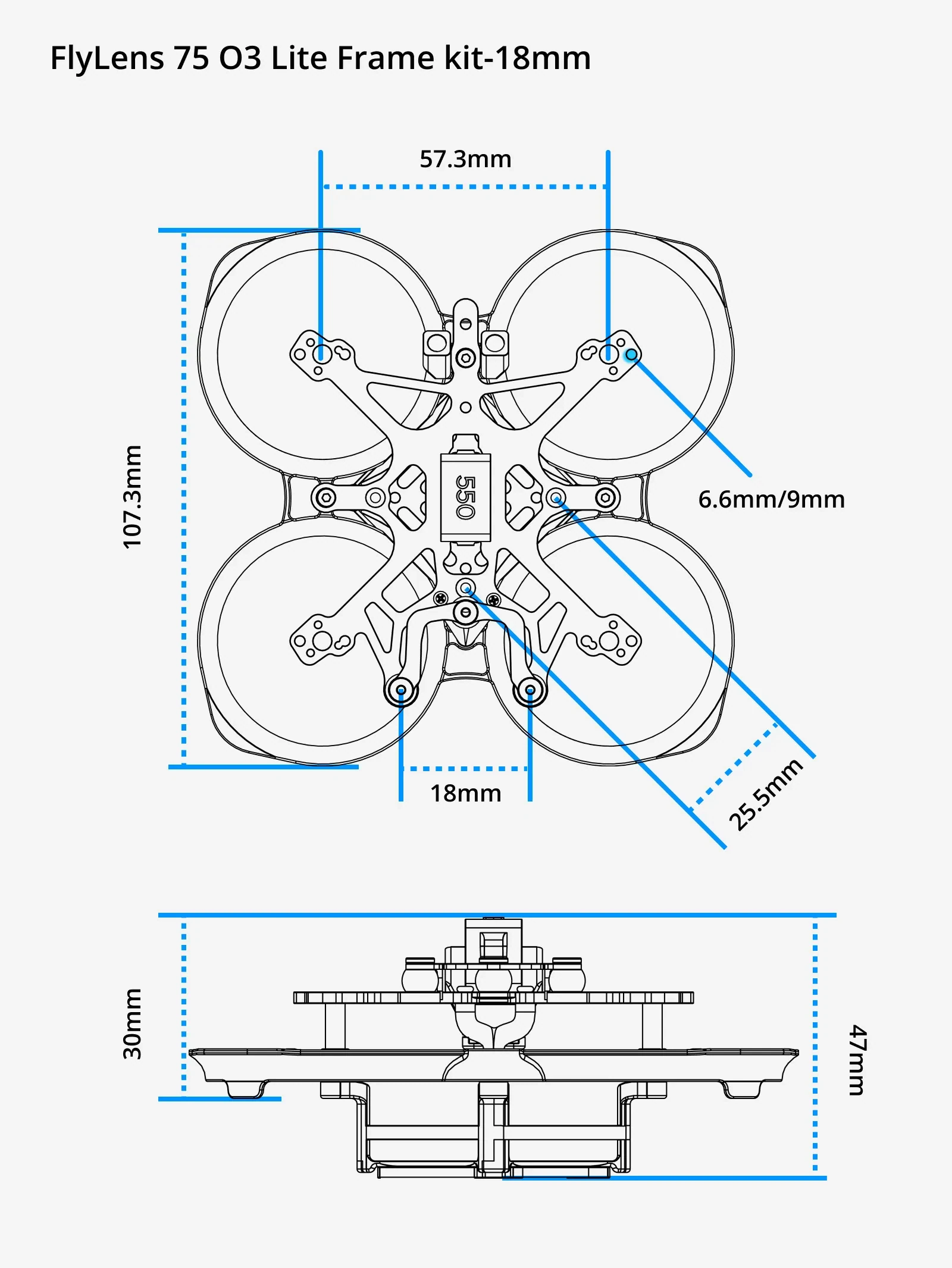 Flywoo FlyLens 75 Frame Kit V1.3 (O4 Pro)