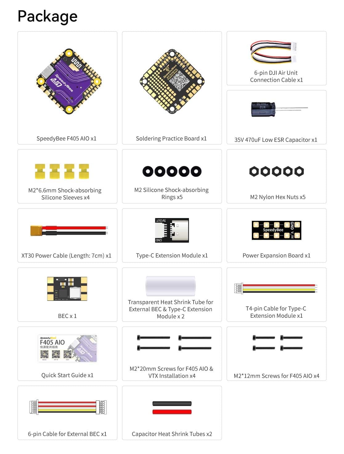 SpeedyBee F405 AIO 40A Bluejay 3-6S Flight Controller 25.5×25.5