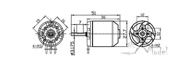 DYS H2836 Brushless Outrunner Motor