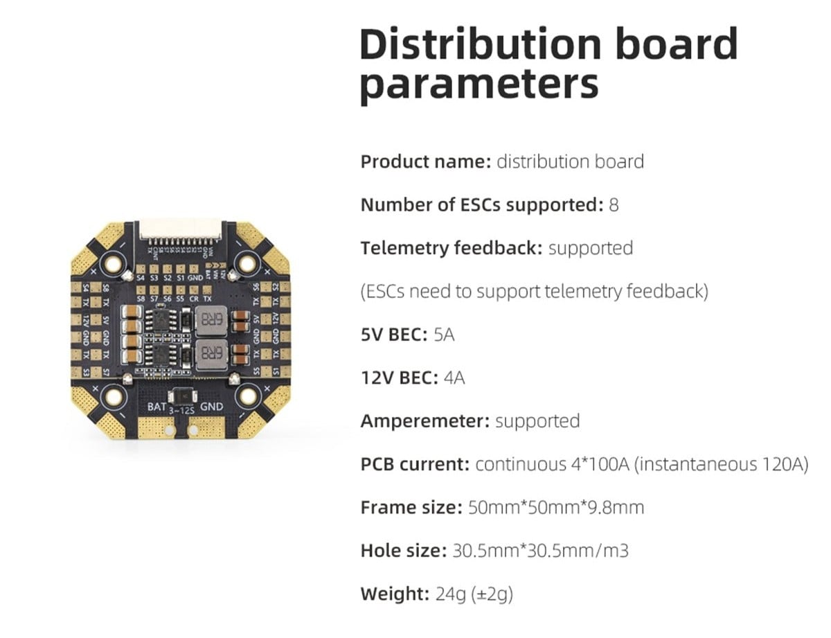 HGLRC PDB V2 4x100A 12S Power Distribution Board