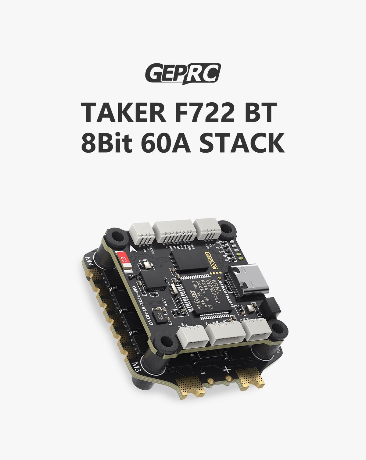 GEPRC Taker F722 BT 8Bit 60A Stack (3-6S, 30.5x30.5)