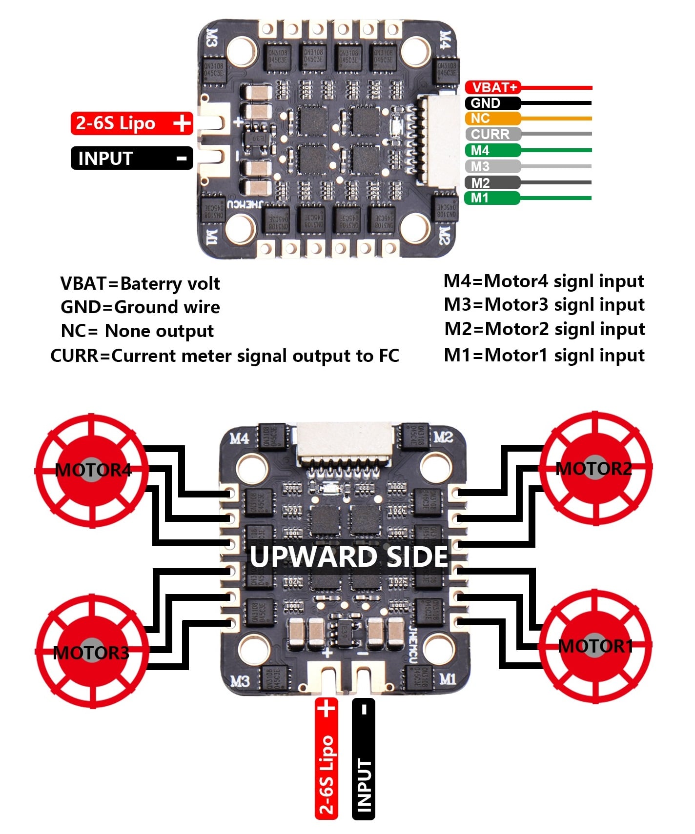 JHEMCU EM40A 4-In-1 40A ESC 2–6S BLHeli_S