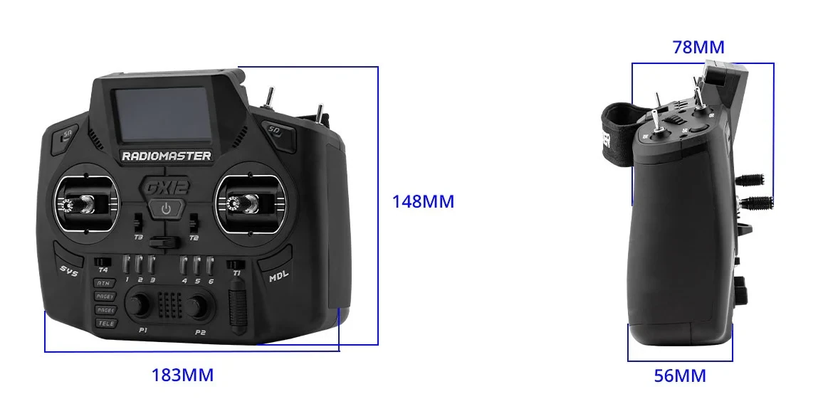 RadioMaster GX12 Dual-Band Gemini-X Radio Controller (ELRS, M2)
