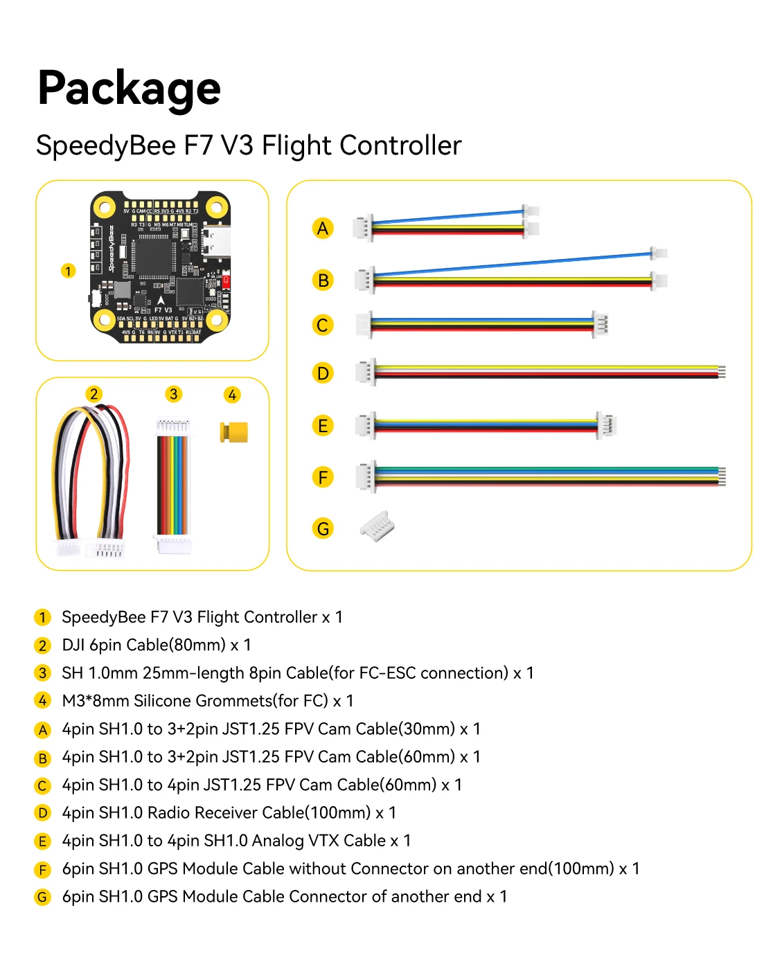 SpeedyBee F7 V3 Flight Controller (F722, BMI270, 30.5x30.5)
