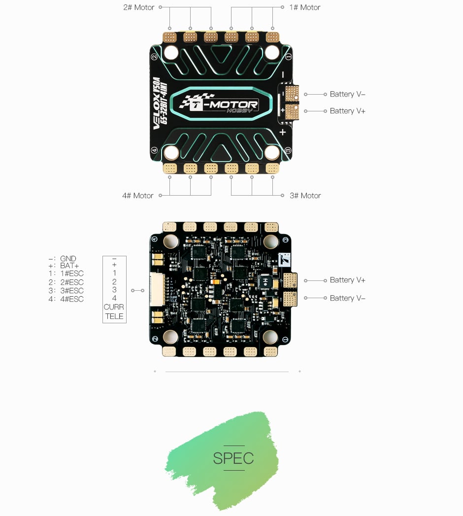 T-Motor V50A 6S BLHeli_32 4-in-1 ESC