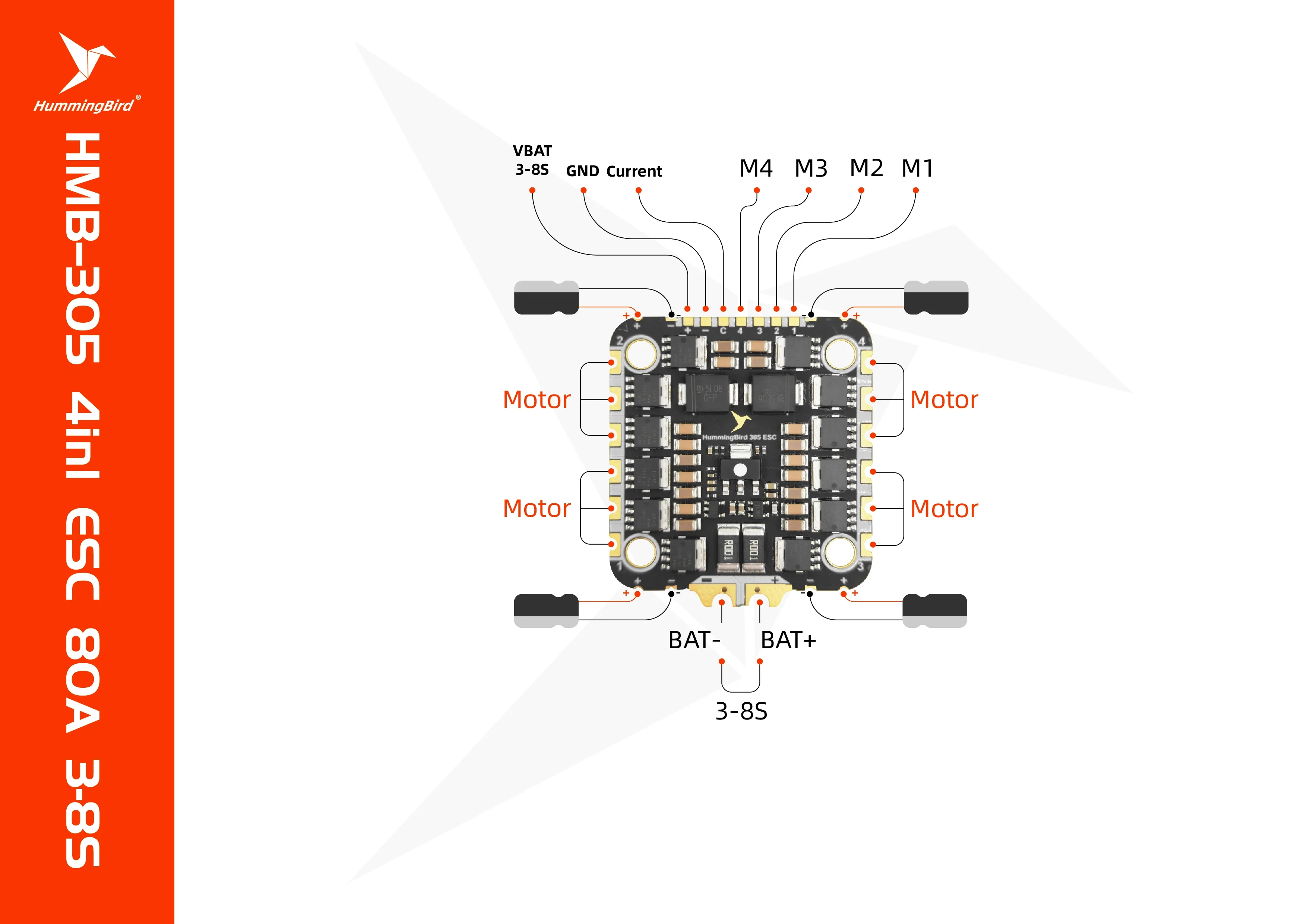 NewBeeDrone Hummingbird 305 4IN1 ESC 80A 3-8S AM32