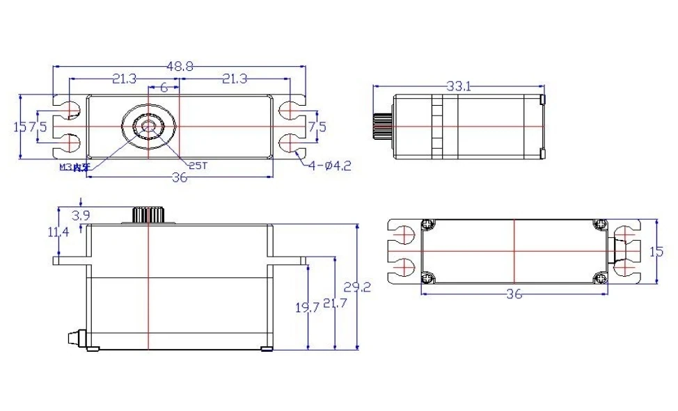Feetech STS3045M 6V 6kg.cm Metal Gear Serial Bus Servo