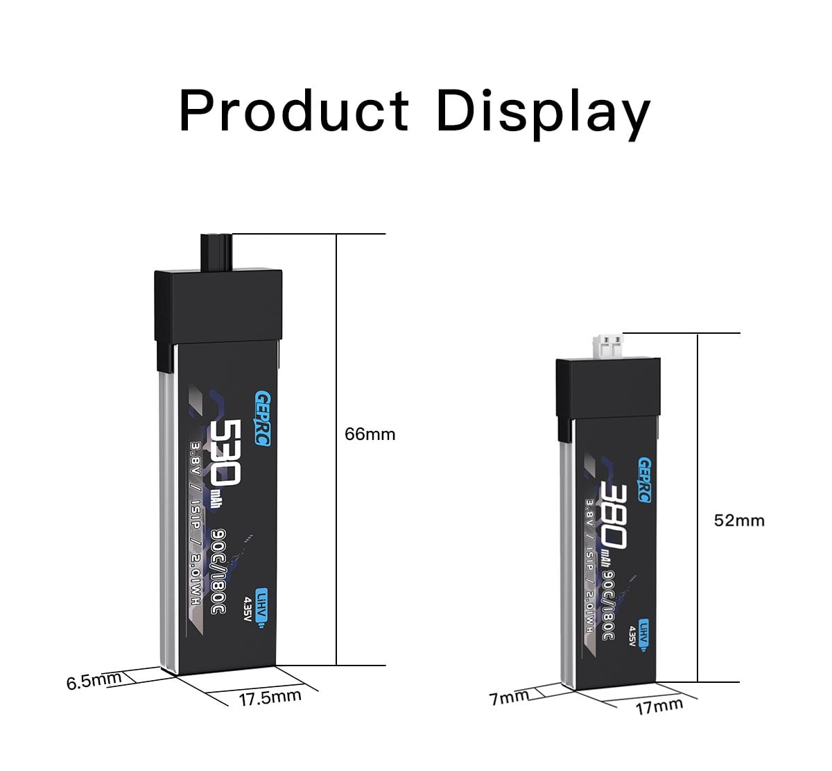 GEPRC 1S 530mAh PH2.0 LiPo Battery
