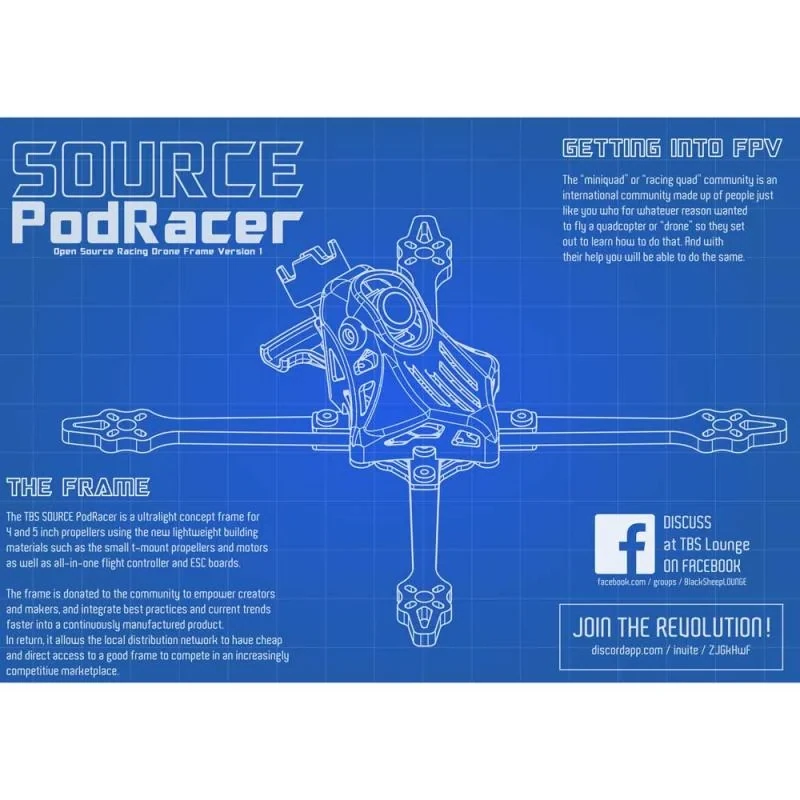 TBS Source Podracer 4" Frame Kit
