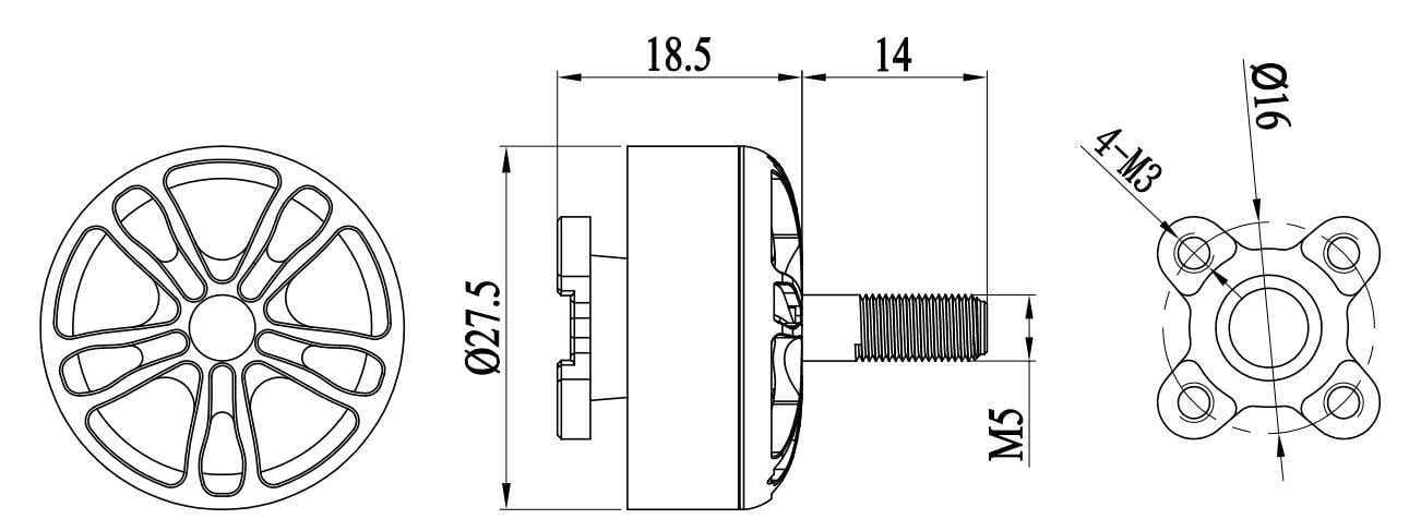 CAELUS FA2207.5 1900KV 2-6S Motor