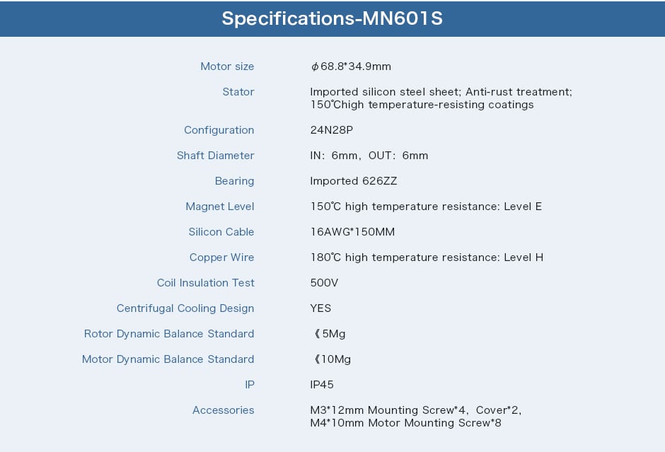 T-Motor Navigator MN601-S Waterproof Motor 170KV/320KV (2PCS/Set)