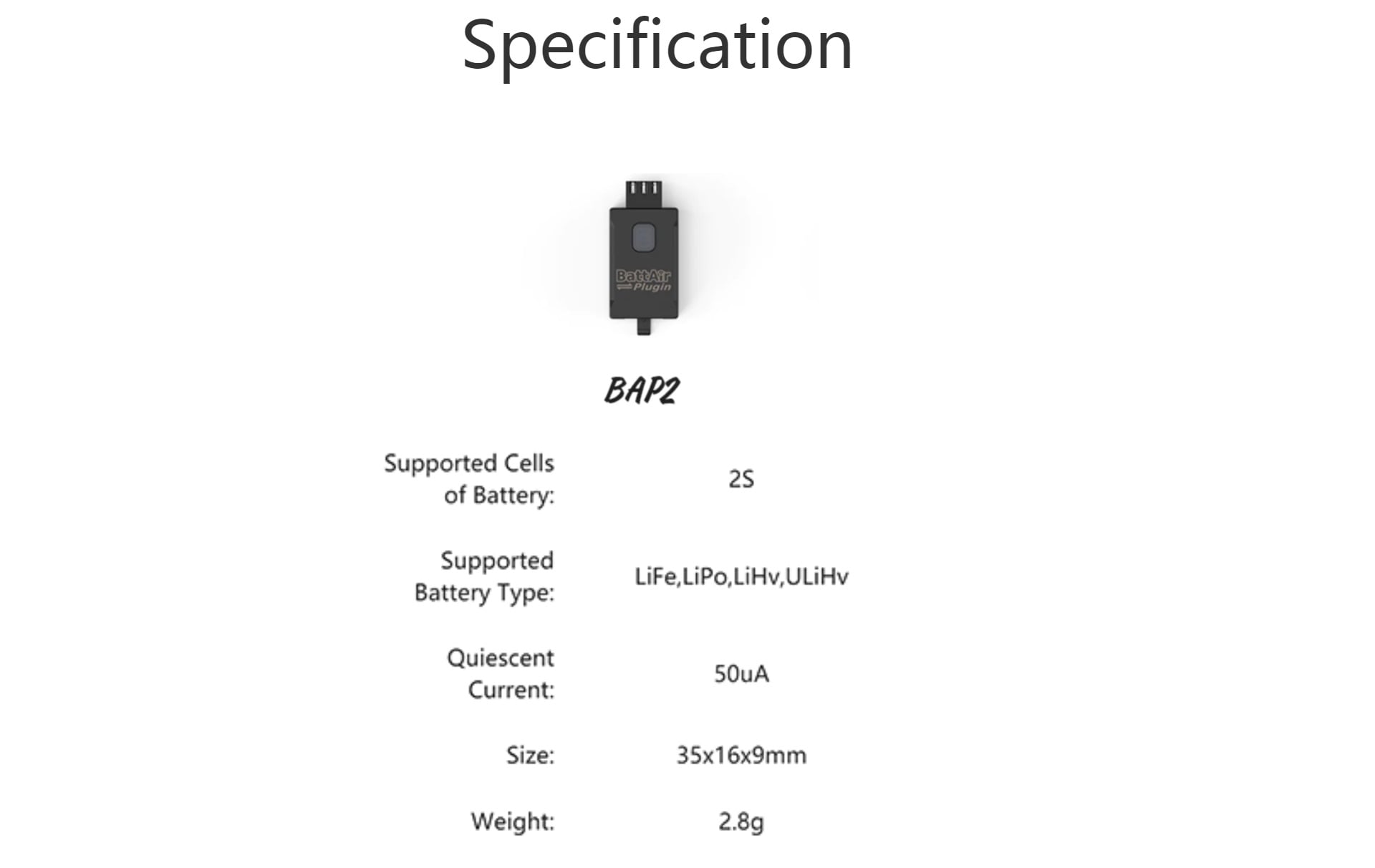 ISDT BAP2 BattAir Plugin 2S Smart Battery Converter