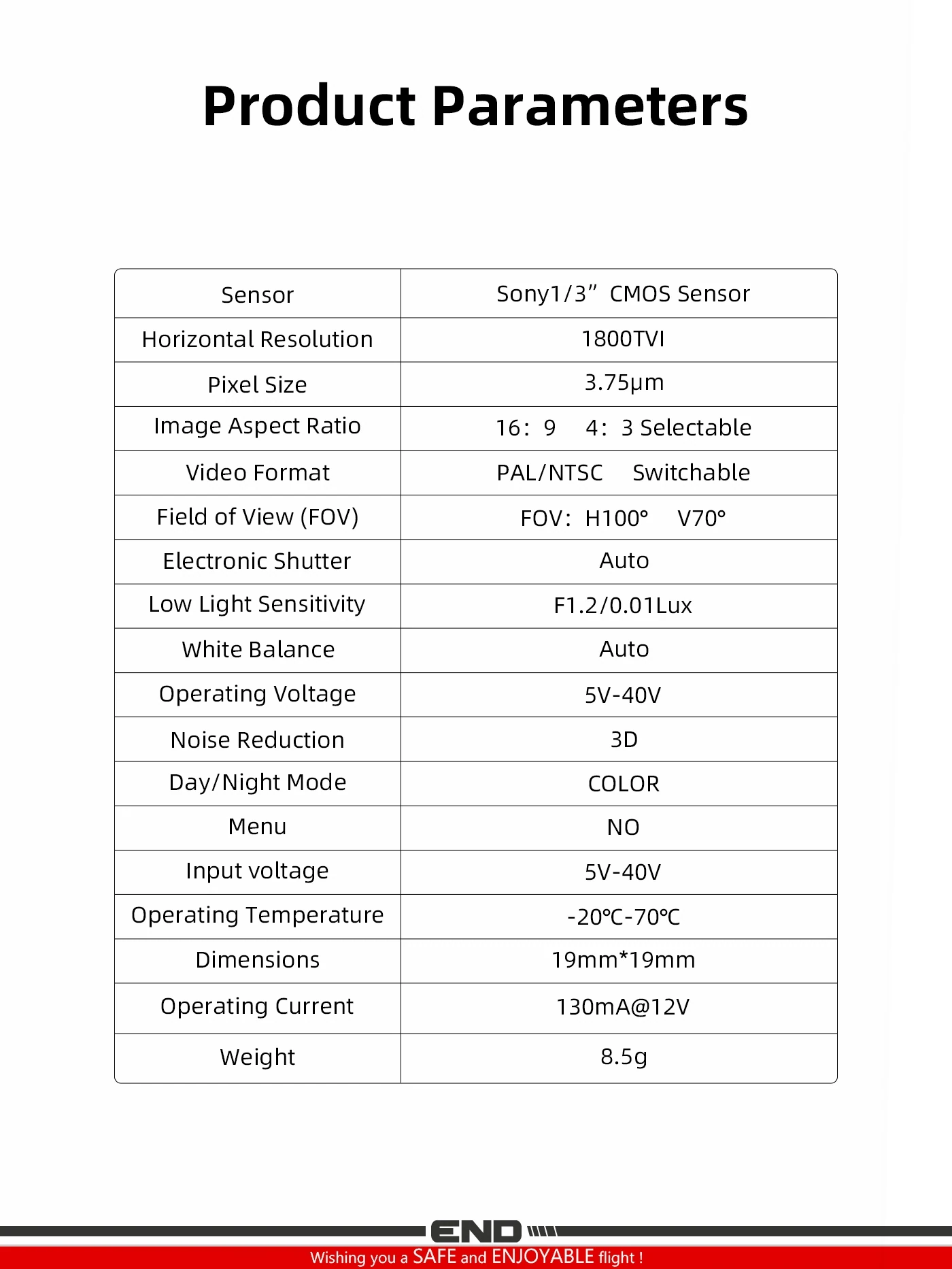 Axisflying Firefly 1800TVL Night Vision Analog FPV Camera