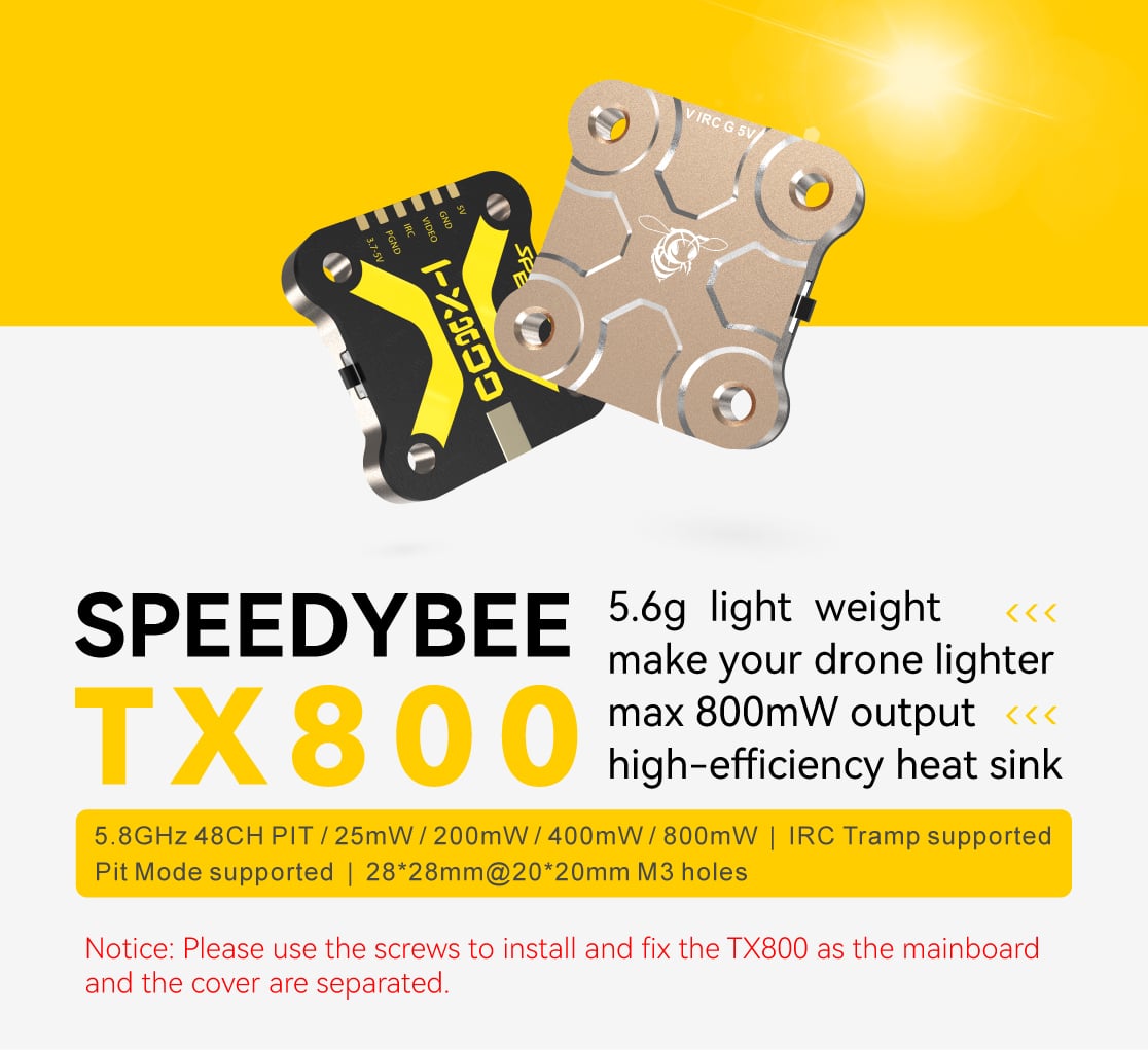 SpeedyBee TX800 5.8GHz 800mW Video Transmitter