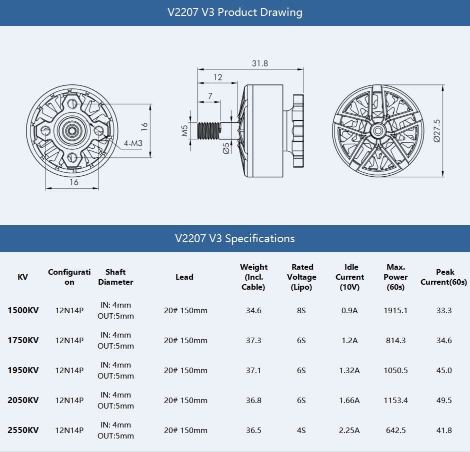 T-Motor Velox V2207 V3