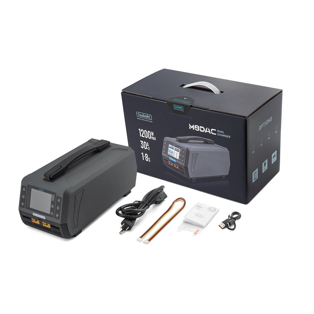 ToolkitRC M8DAC Dual 1200W 50A 1-8S Smart Battery Charger
