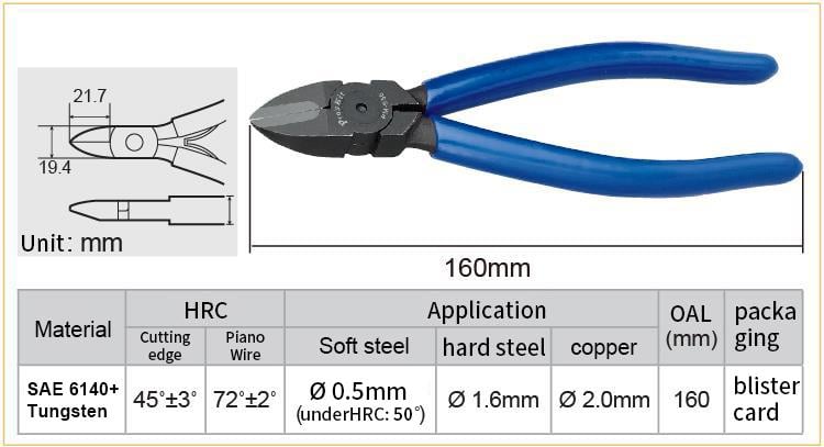 ProsKit Tungsten Diagonal Cutting Plier 160mm