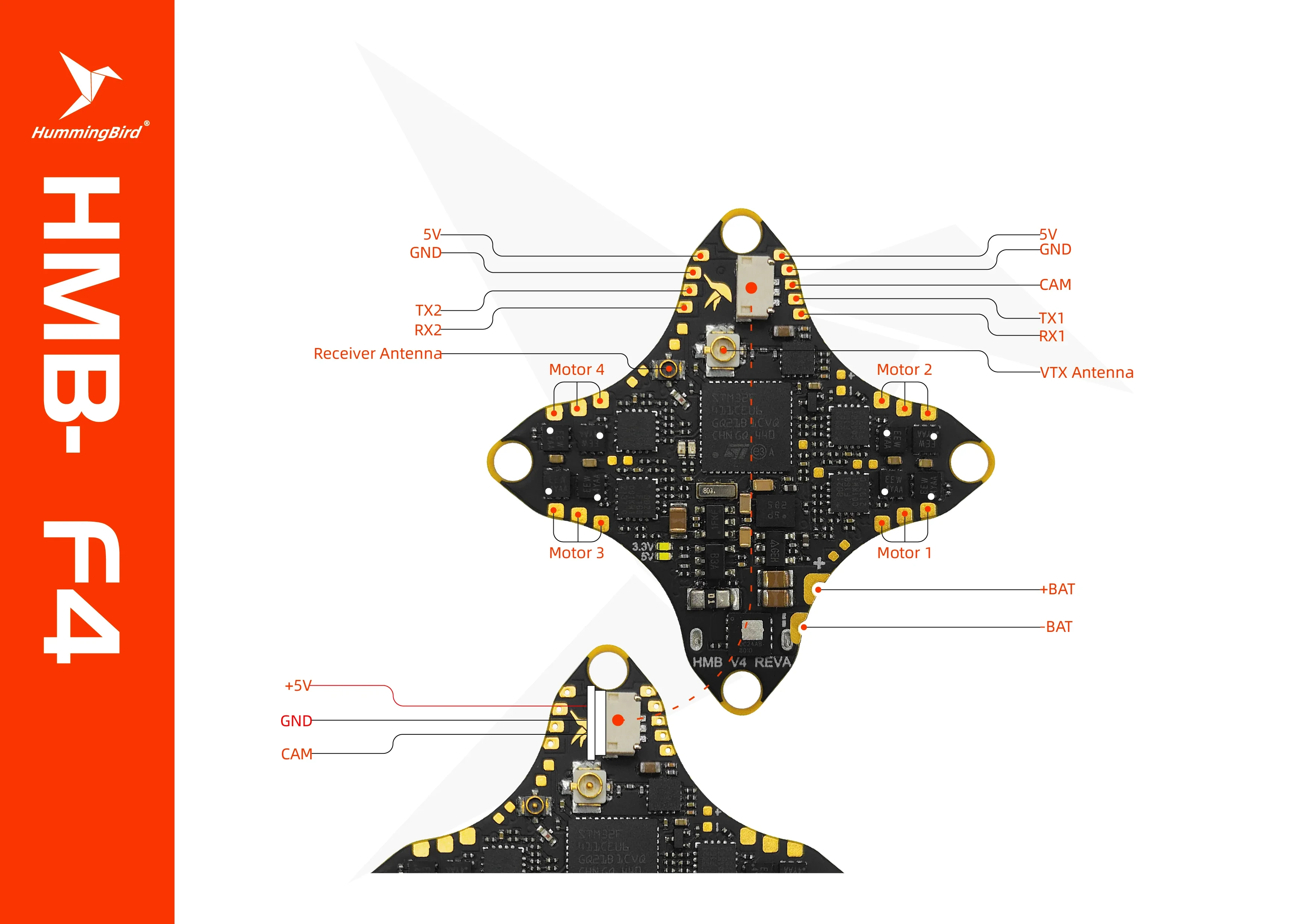 Hummingbird V4 AIO Flight Controller ELRS 2.4G with 25-400mW VTX