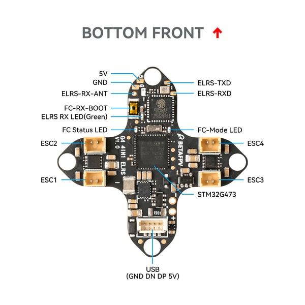 BetaFPV Matrix 1-2S Brushed Flight Controller (4in1)