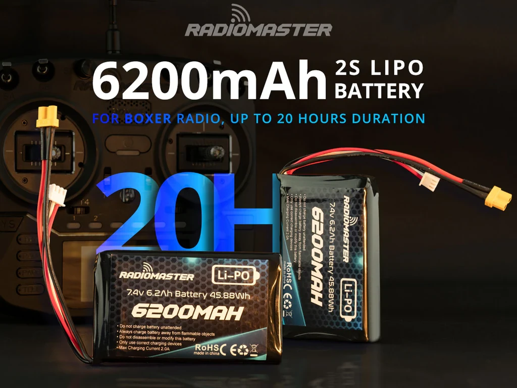RadioMaster 2S 7.4V 6200mAh LiPo Battery