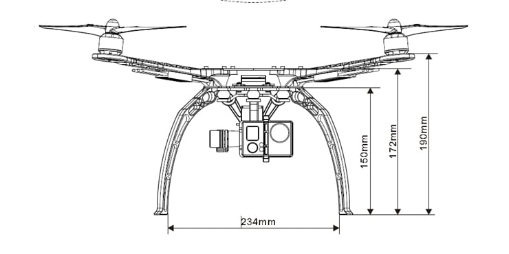 S500 Quadcopter PCB Frame with Landing Gear