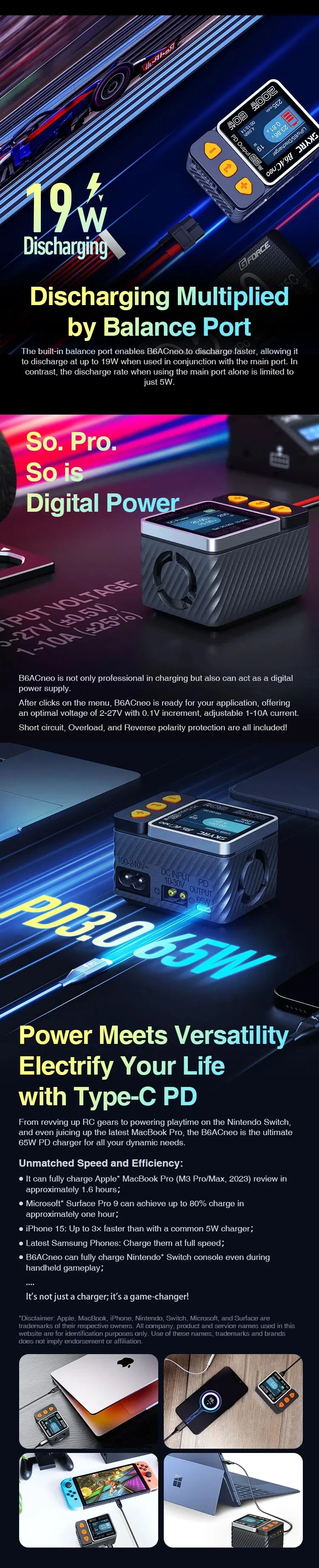 SkyRC B6AC Neo Smart Charger (DC 200W / AC 60W, 1–6S)