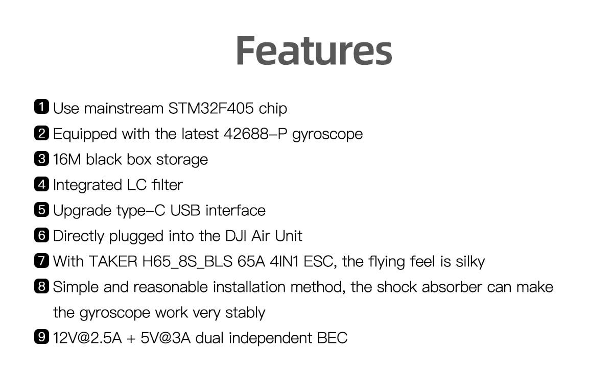 GEPRC TAKER F405 BLS 65A V2 Stack