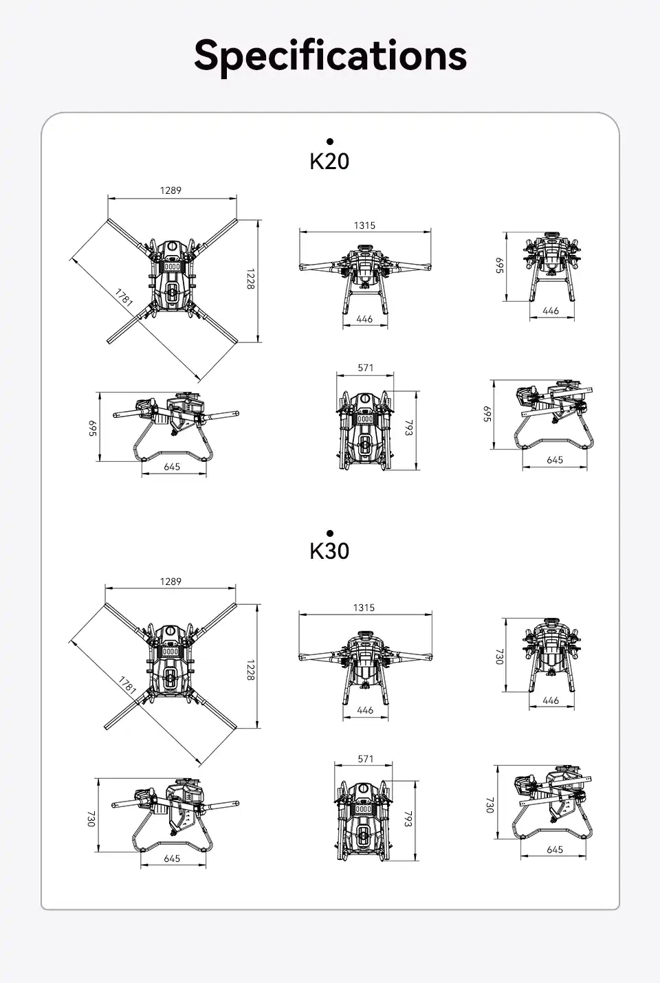 EFT K30 4-Axis Foldable Agri & Industrial Drone Frame