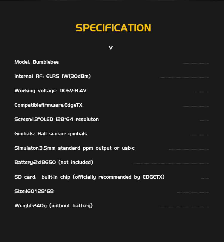 Jumper Bumblebee ELRS 1W 2.4GHz Radio Controller