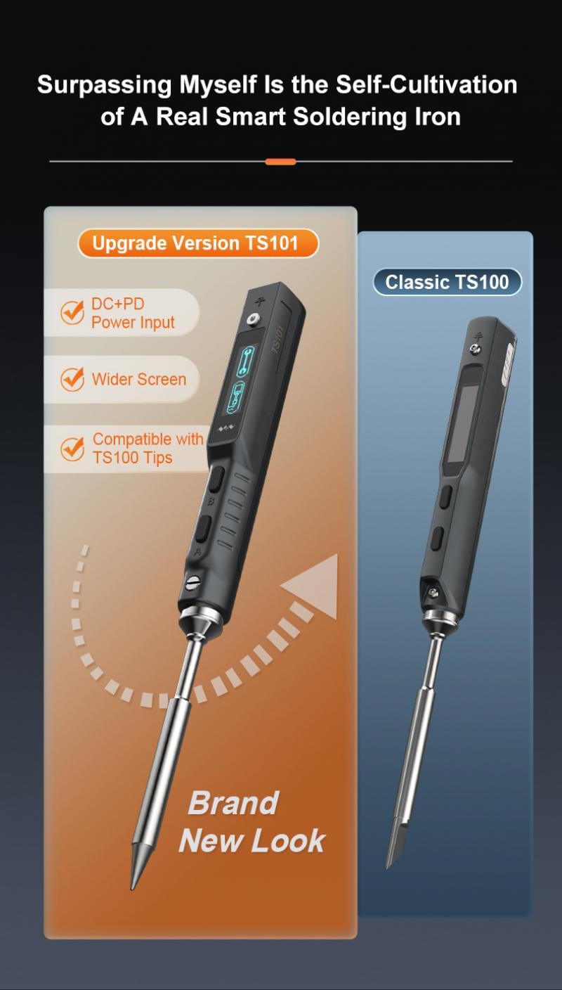 TS101 Soldering Iron (B2 Tip, Gray)