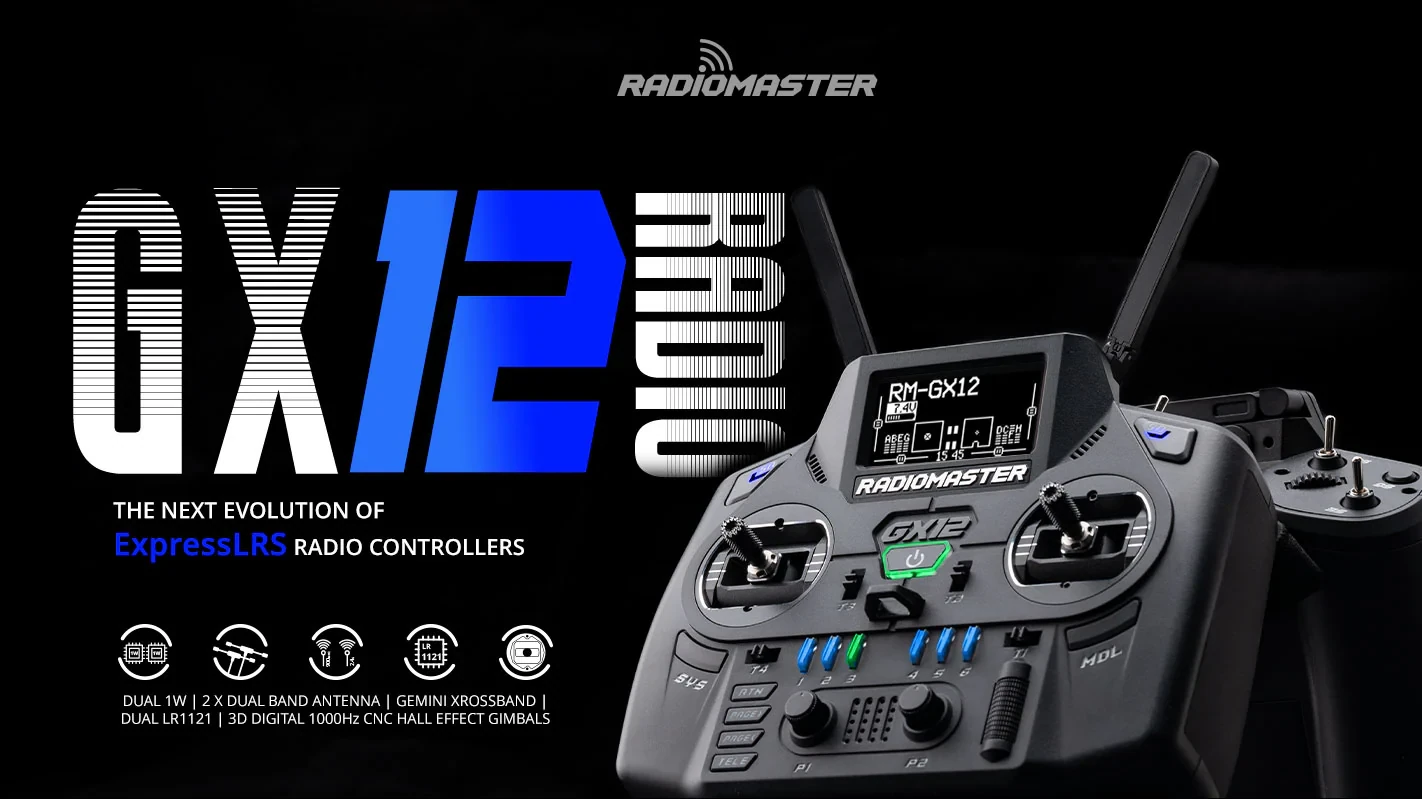 RadioMaster GX12 Dual-Band Gemini-X Radio Controller (ELRS, M2)