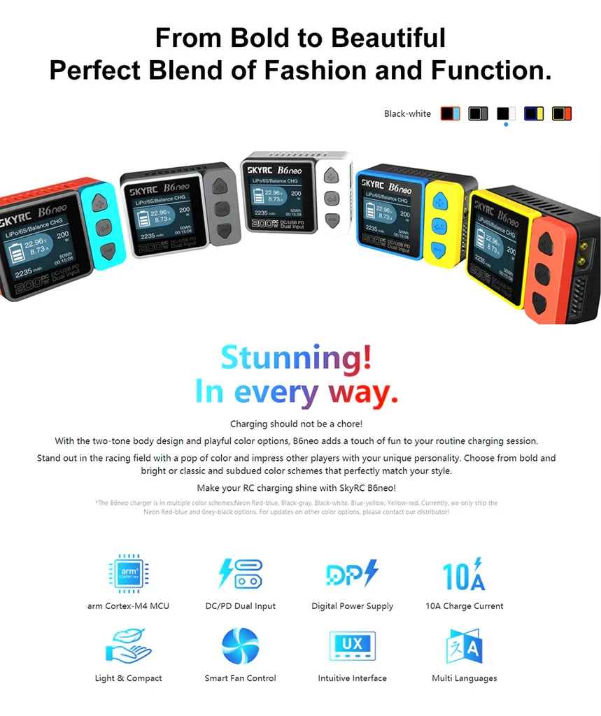 SkyRC B6 Neo 200W DC Smart Charger (DC/PD Dual Input)