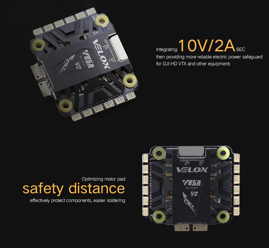 T-Motor Velox V2 V45A 3-6S BLHeli_32 4-in-1 ESC