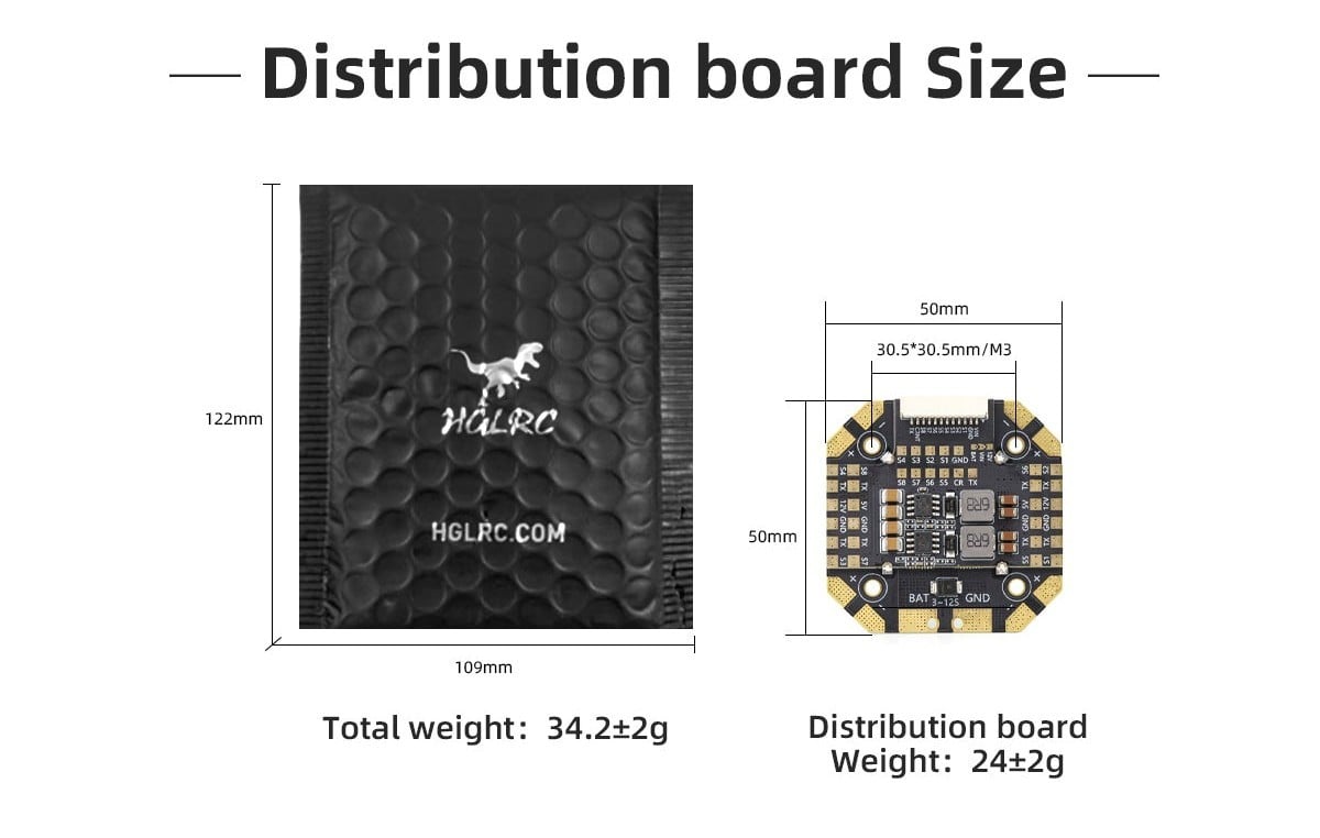 HGLRC PDB V2 4x100A 12S Power Distribution Board