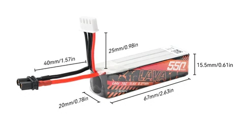 BetaFPV LAVA 4S 550mAh 75C Battery (2PCS)