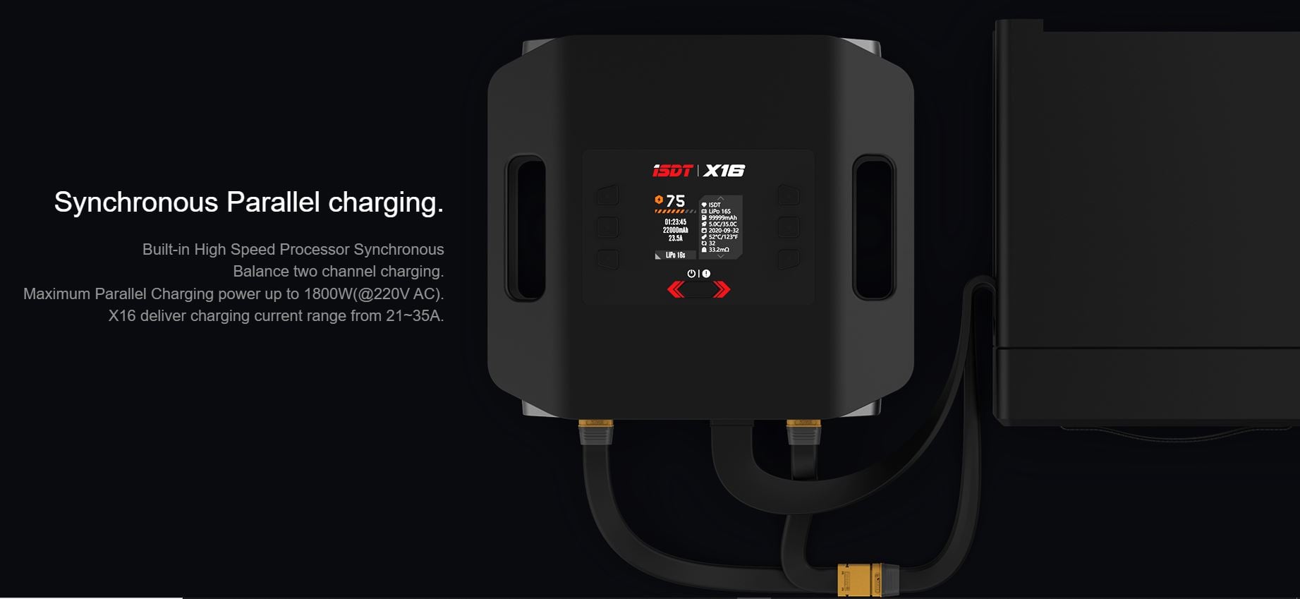 ISDT X16 Dual-Channel AC 2x1100W 2-16S 20A Smart Charger
