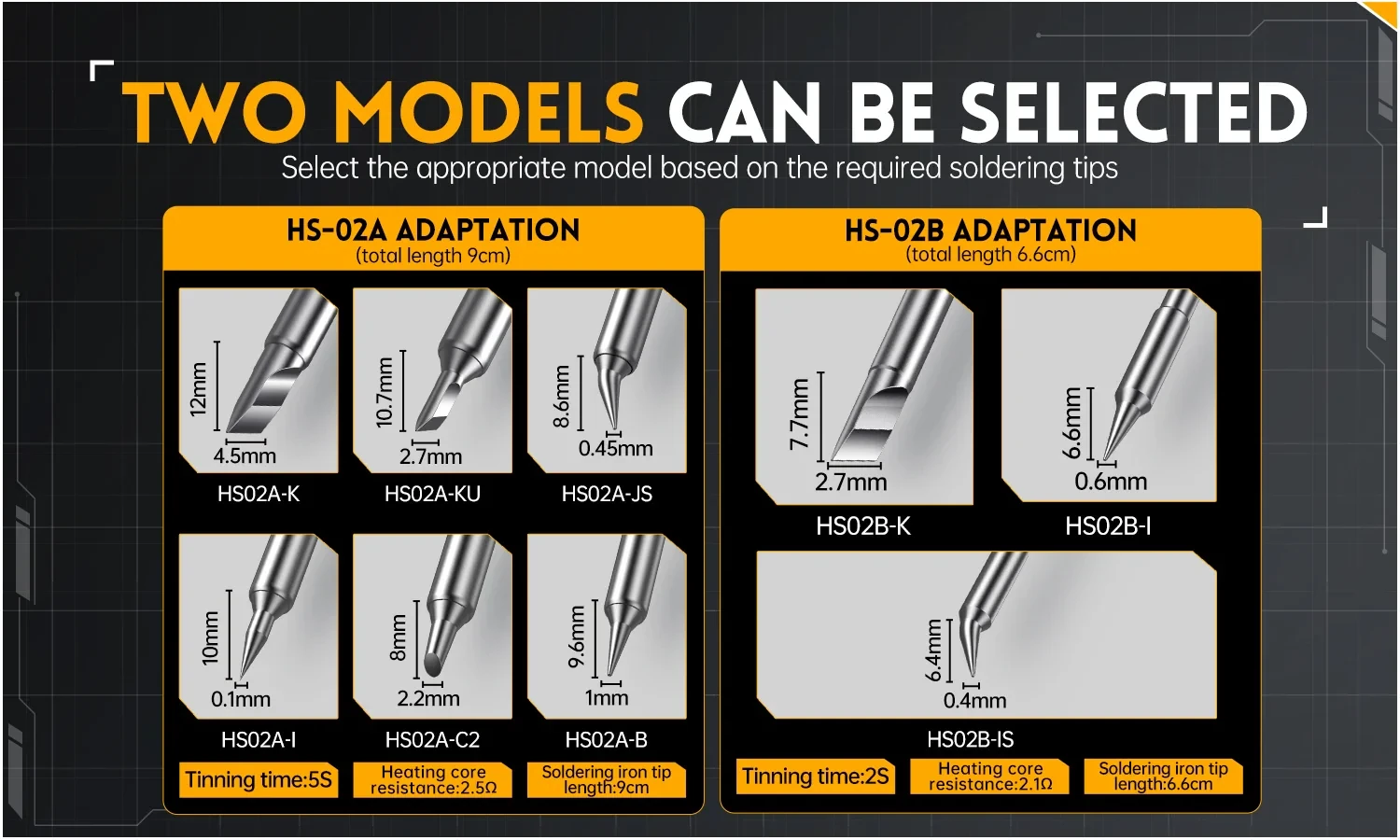 FNIRSI HS-02 Soldering Iron Tips