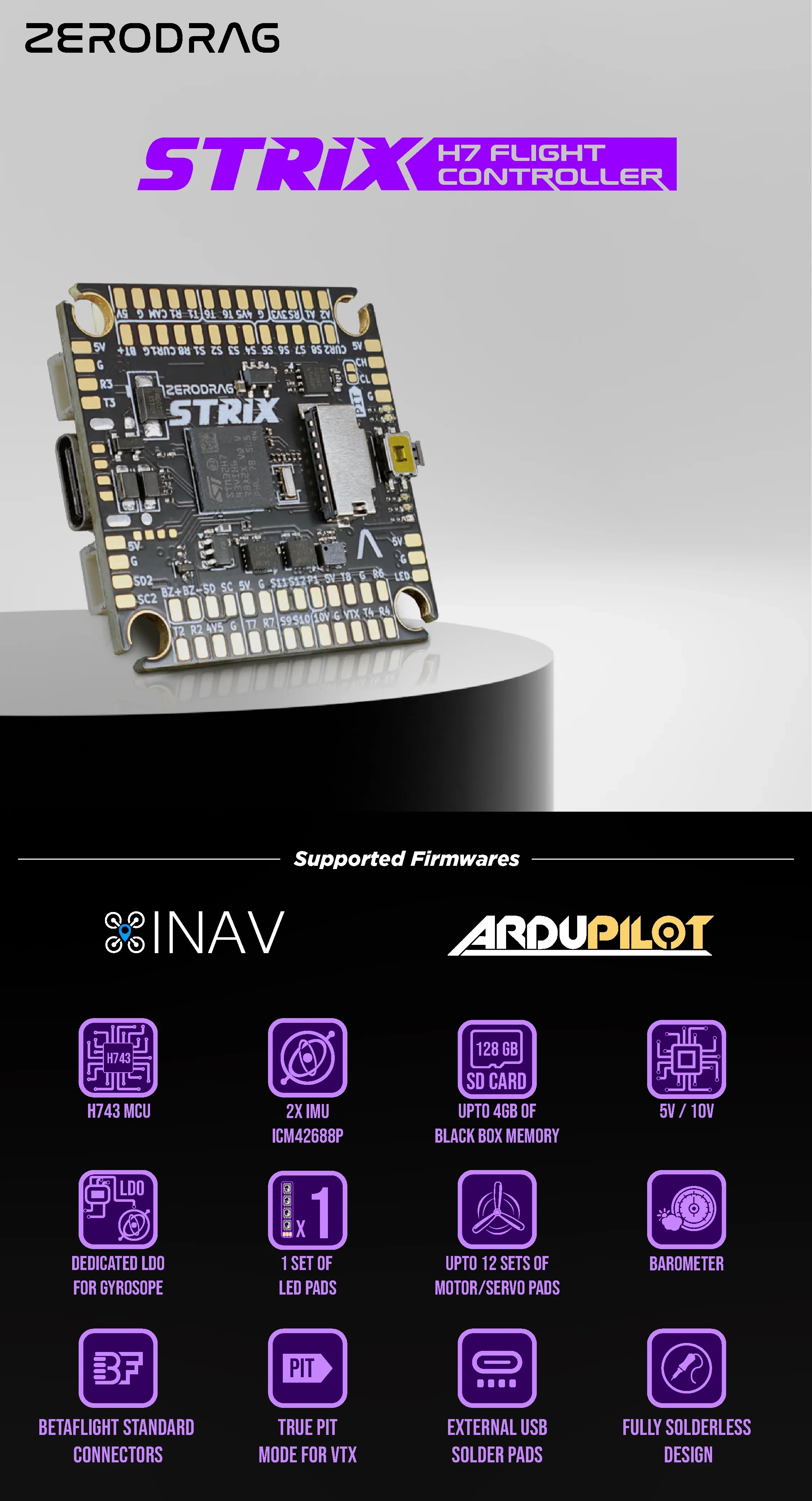 Zerodrag STRIX H7 Flight Controller
