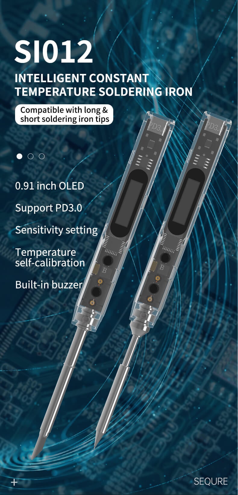 SEQURE SI012 Intelligent OLED Soldering Iron (T12)