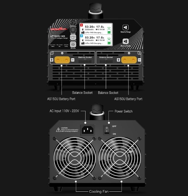 Ultra Power UP1800 1800W 28A Dual-Channel 6-14S LiPo/LiHV Charger