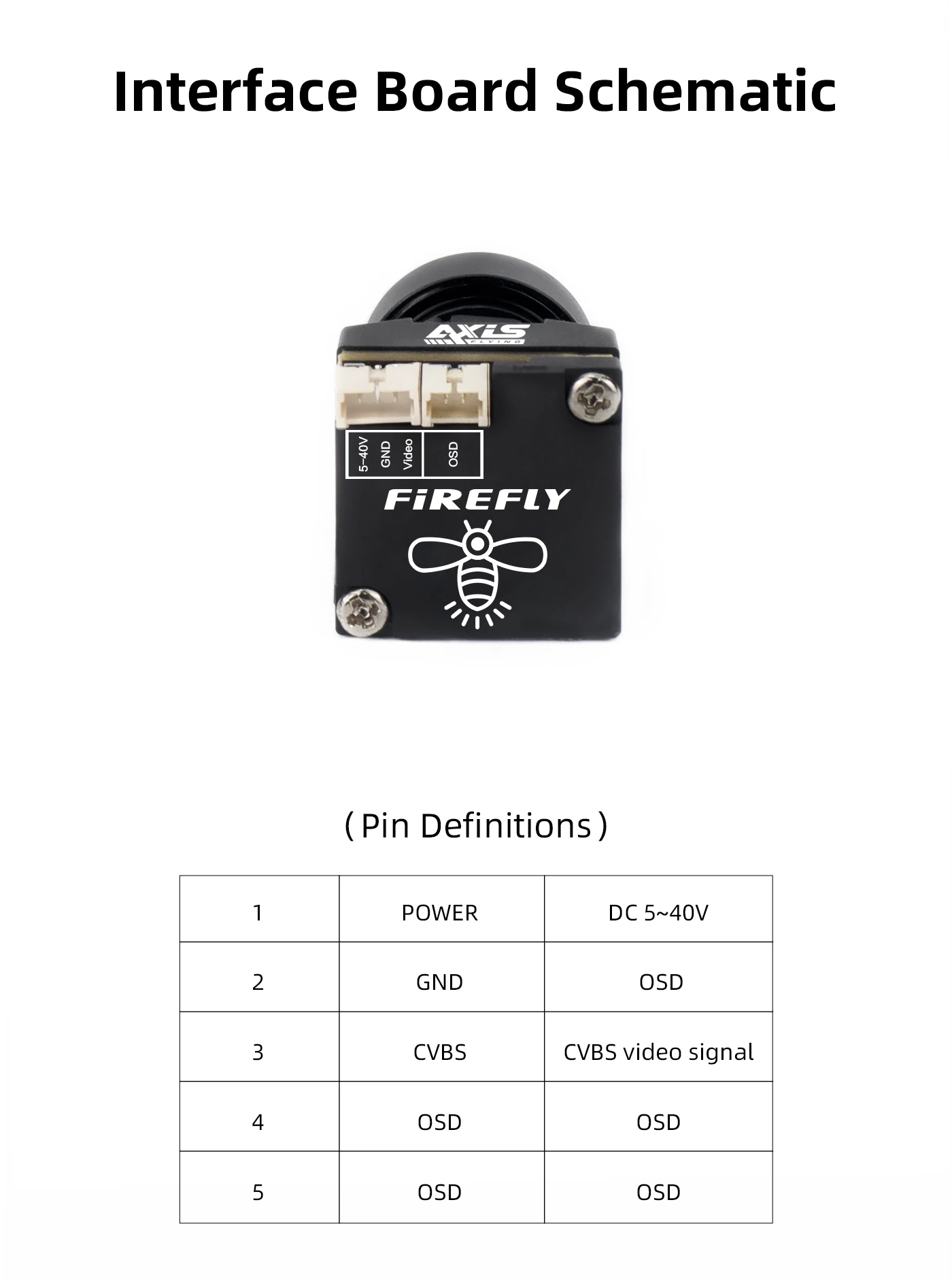 Axisflying Firefly 1800TVL Night Vision Analog FPV Camera