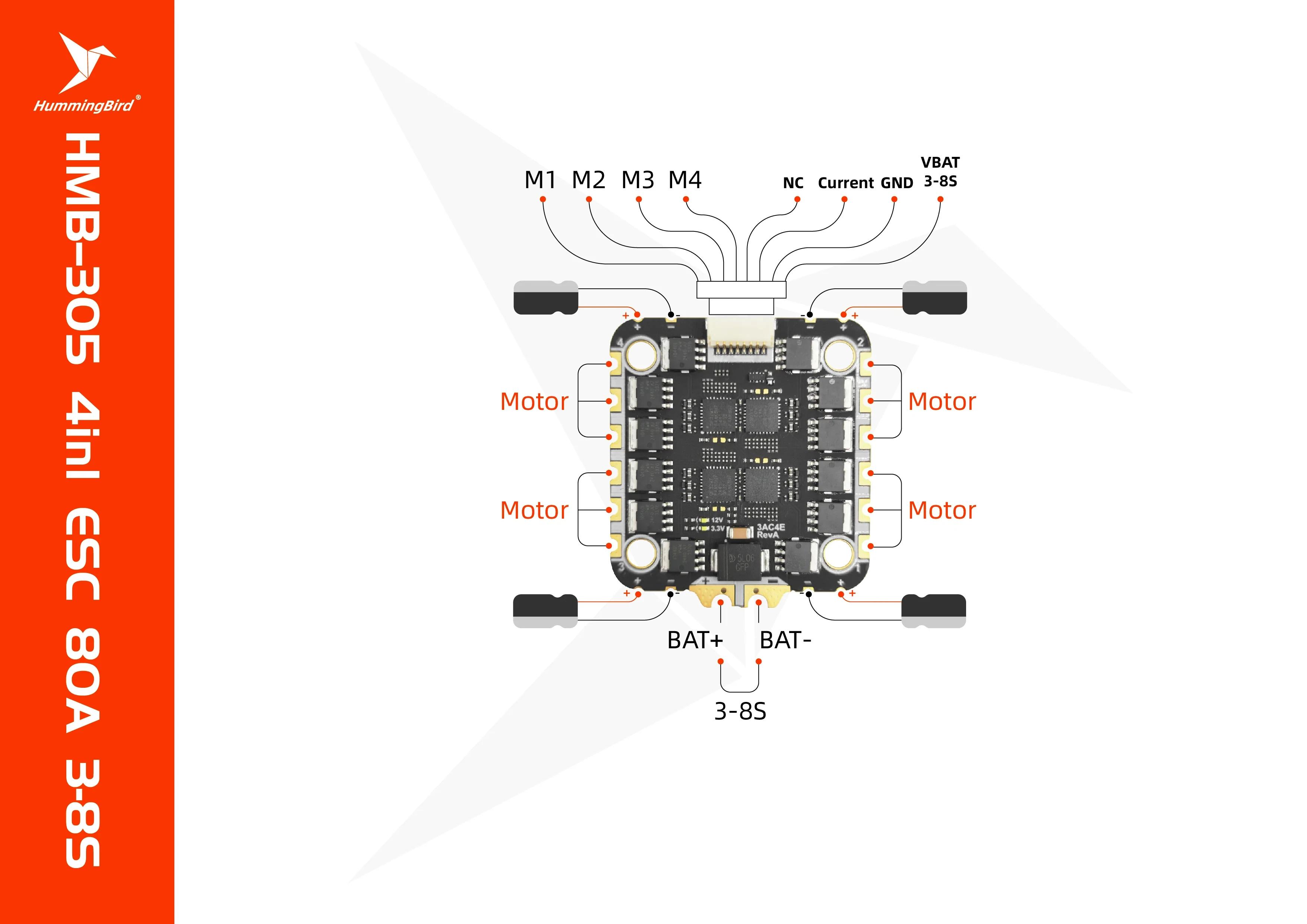 NewBeeDrone Hummingbird 305 4IN1 ESC 80A 3-8S AM32