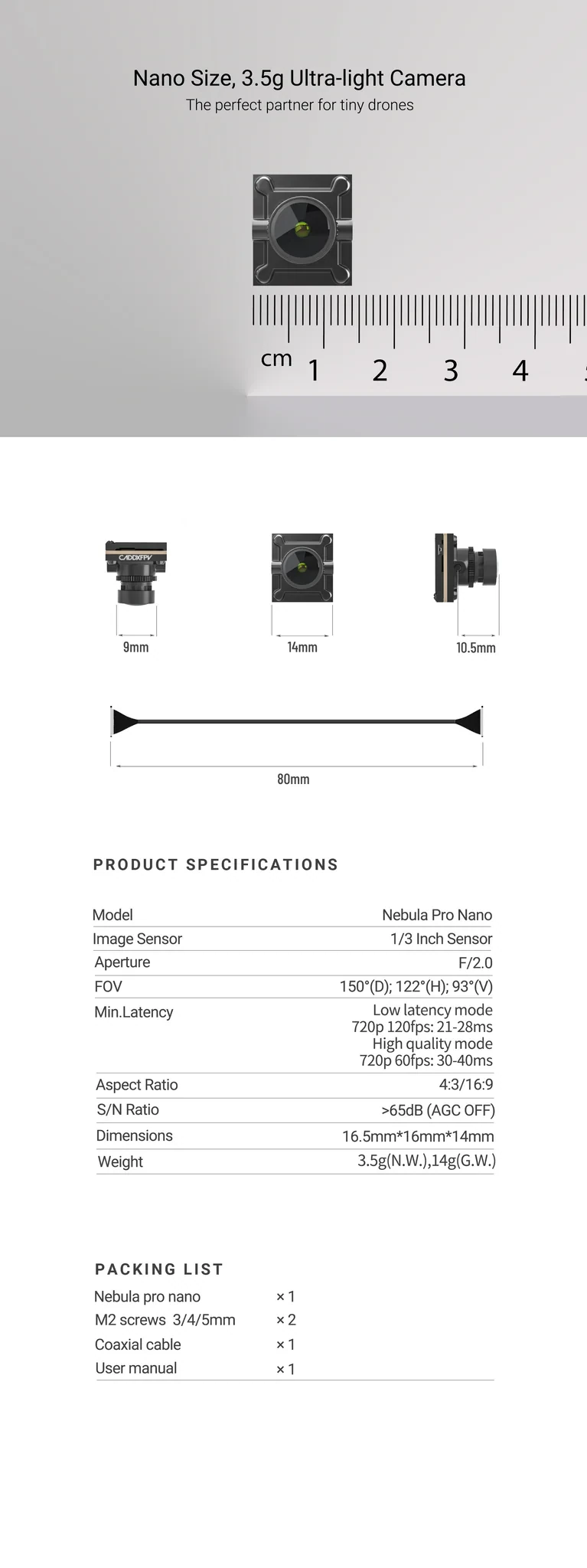 Caddx Nebula Pro Nano Digital FPV Camera