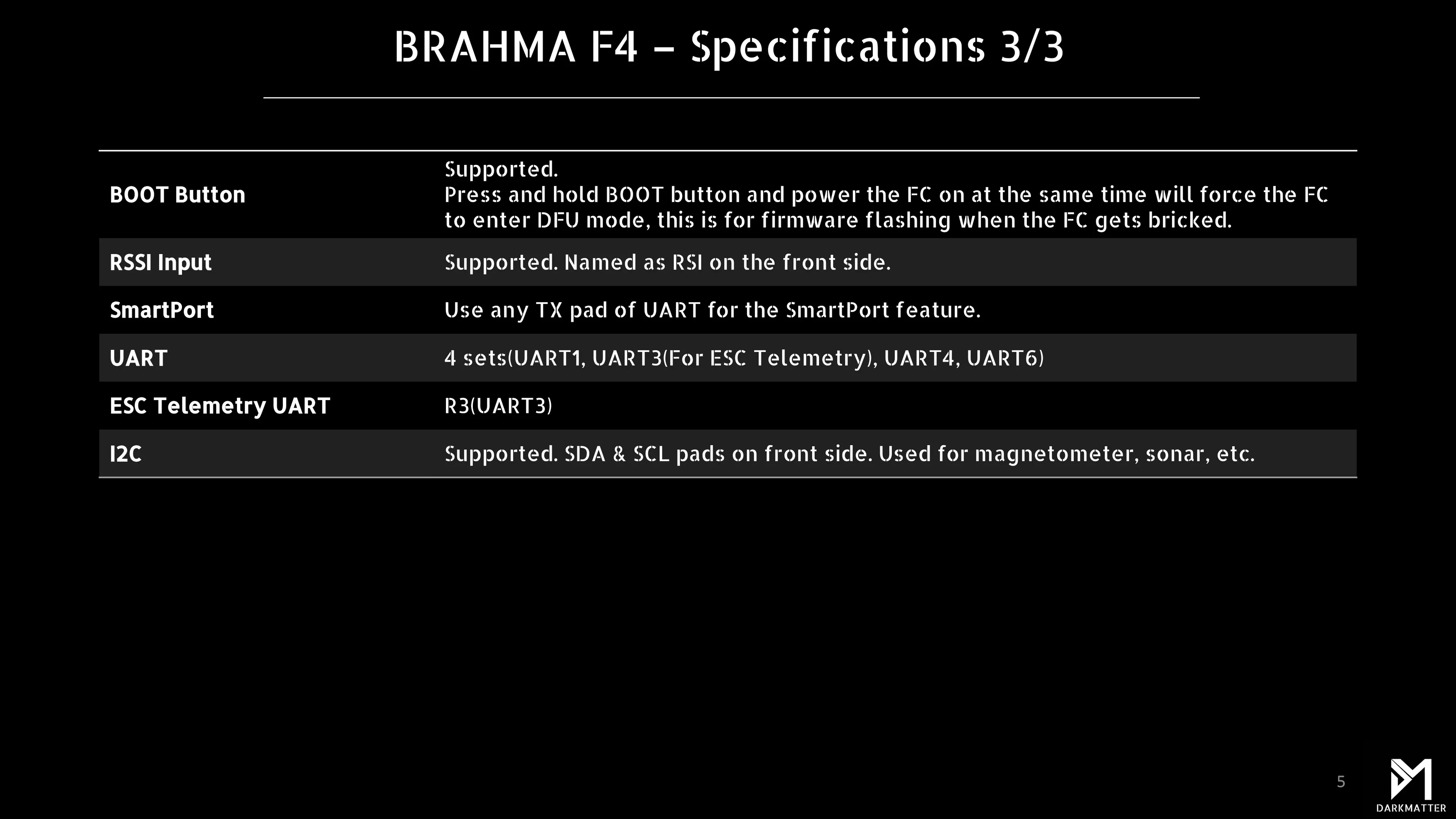 Darkmatter BRAHMA F4 MK-III STM32F405 Flight Controller