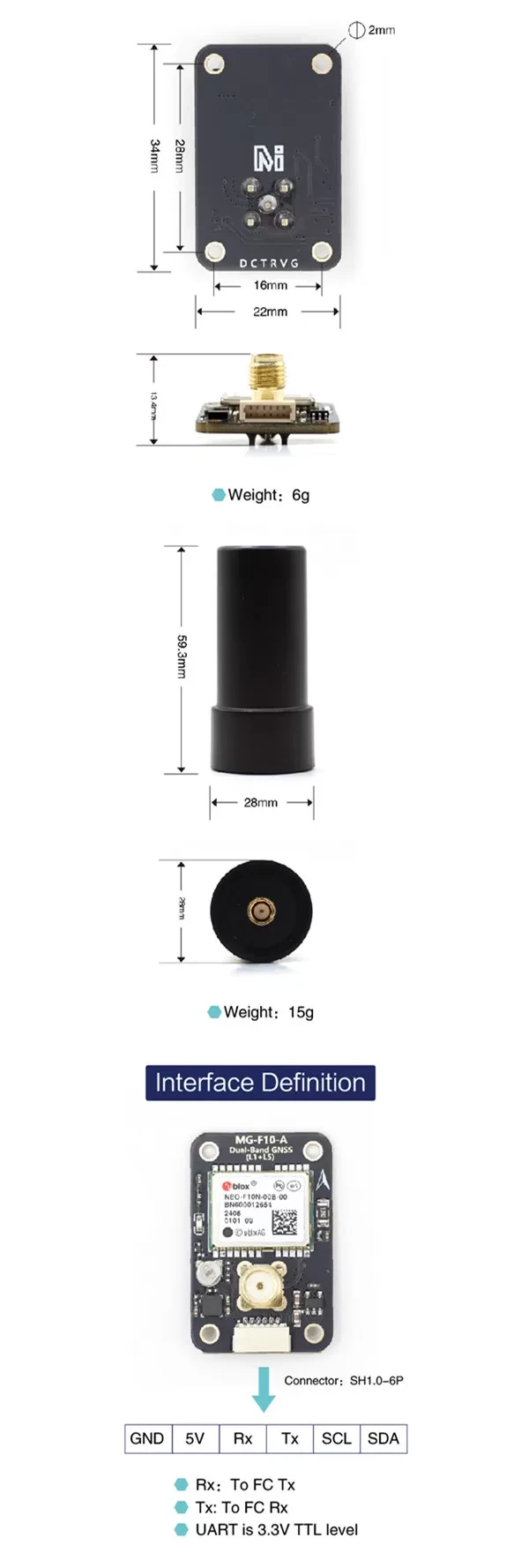 MicoAir MG-F10 Dual Band GNSS Module