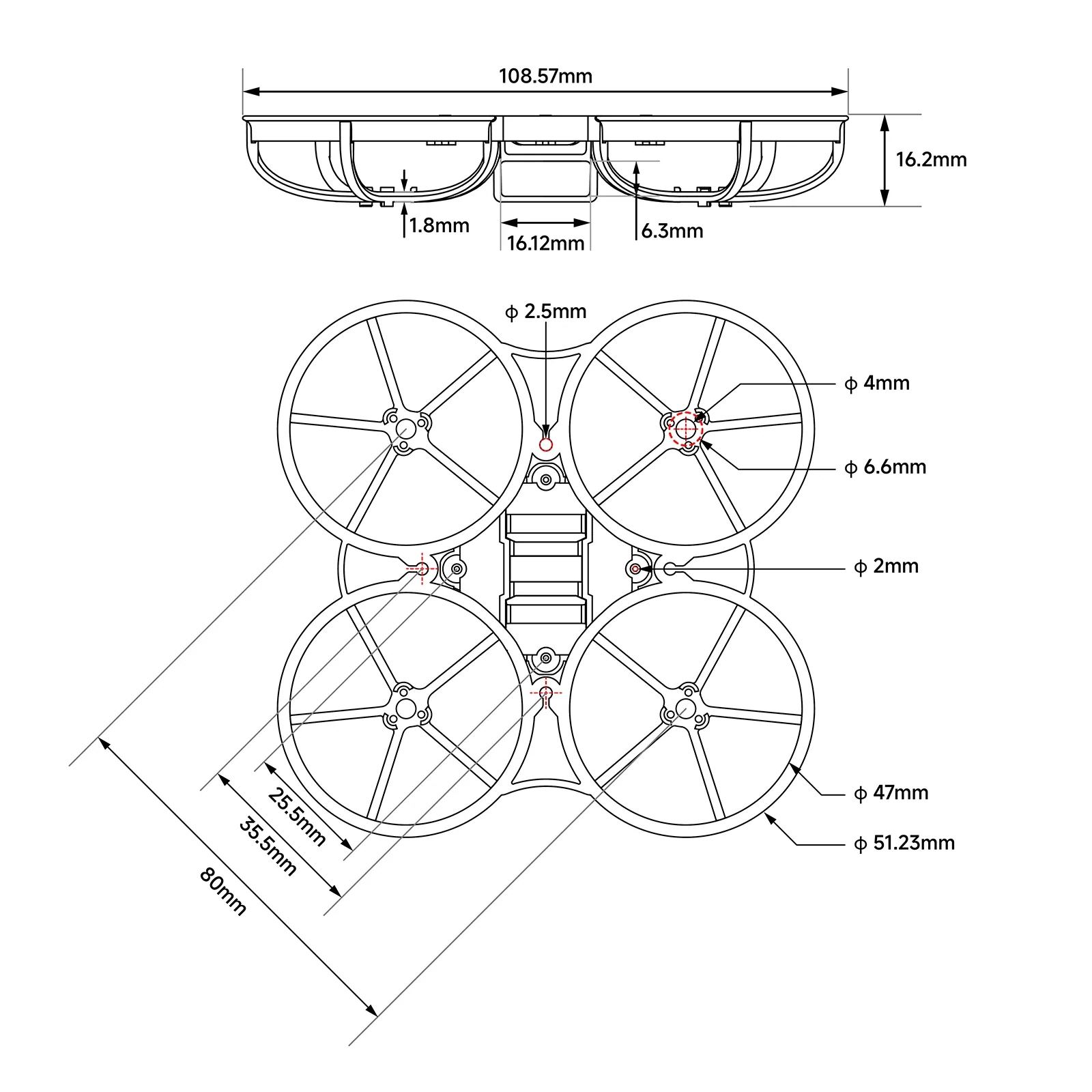 BetaFPV Meteor75 Pro II Brushless Whoop Frame
