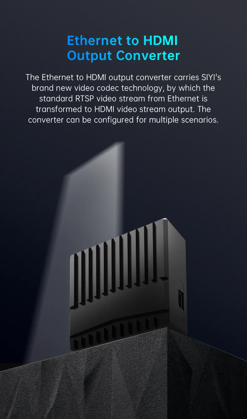 SIYI Ethernet to HDMI OSD Converter with MP4 Recording